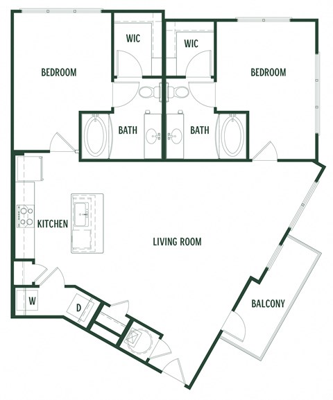Persimmon Floorplan with 1,171 Sq. Ft. at Arcadia Decatur, Decatur, GA